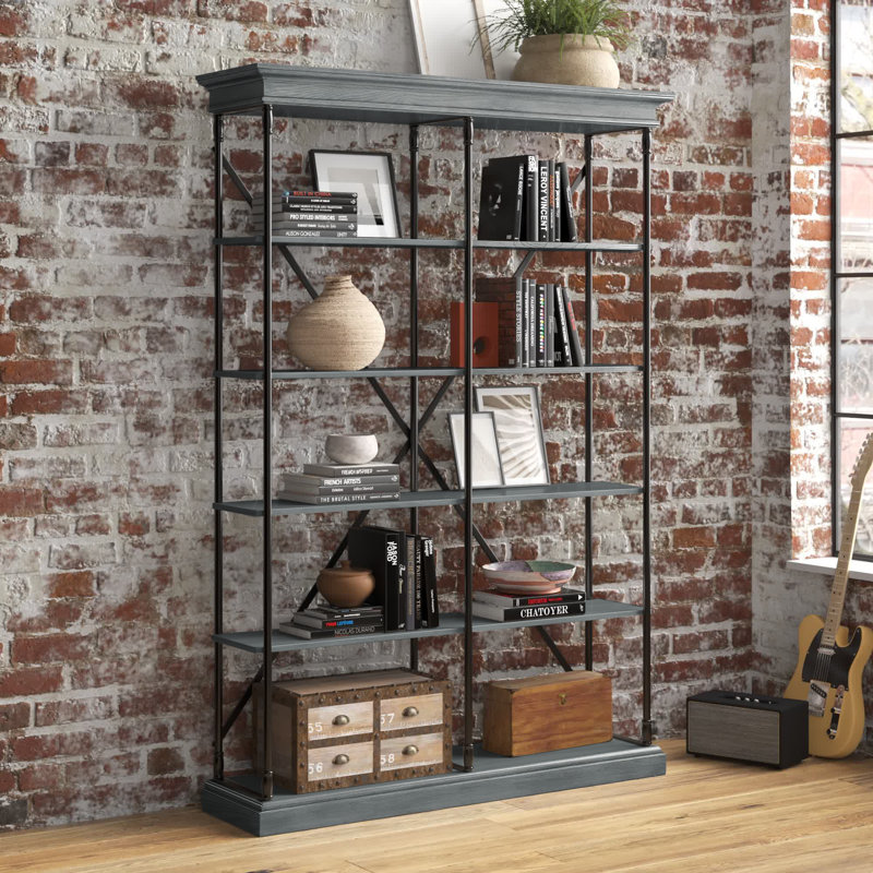 Steelside™ Anaheim 84'' H Steel Etagere Bookcase & Reviews Wayfair